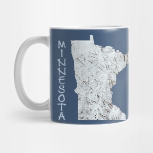 Minnesota Winter State Map with Snow-covered Trees Mug